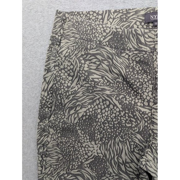 NYDJ Jeans Womens 12 Charcoal Shadow Animal Print Stretch Lift Tuck MFOZ8300 - Picture 2 of 15
